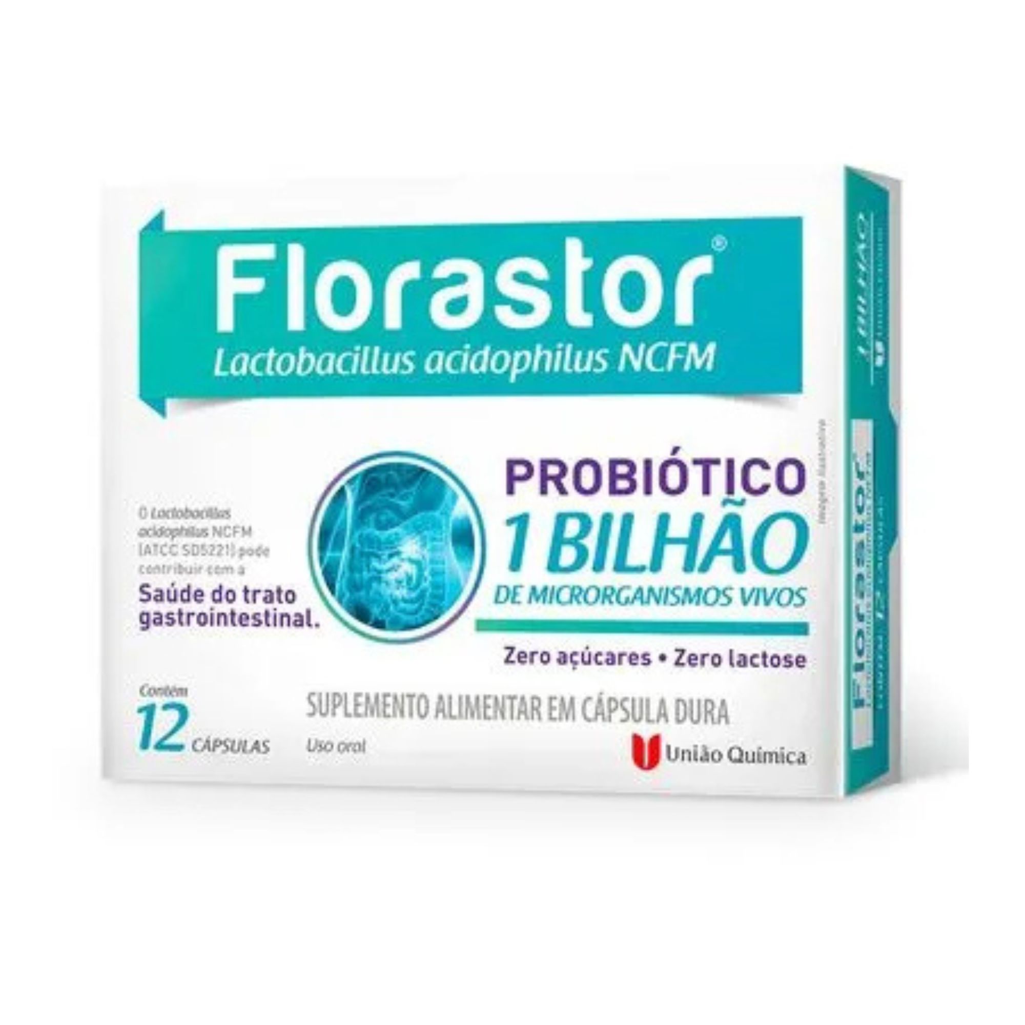 Florastor 1 Bilhão União Química 12 Cápsulas